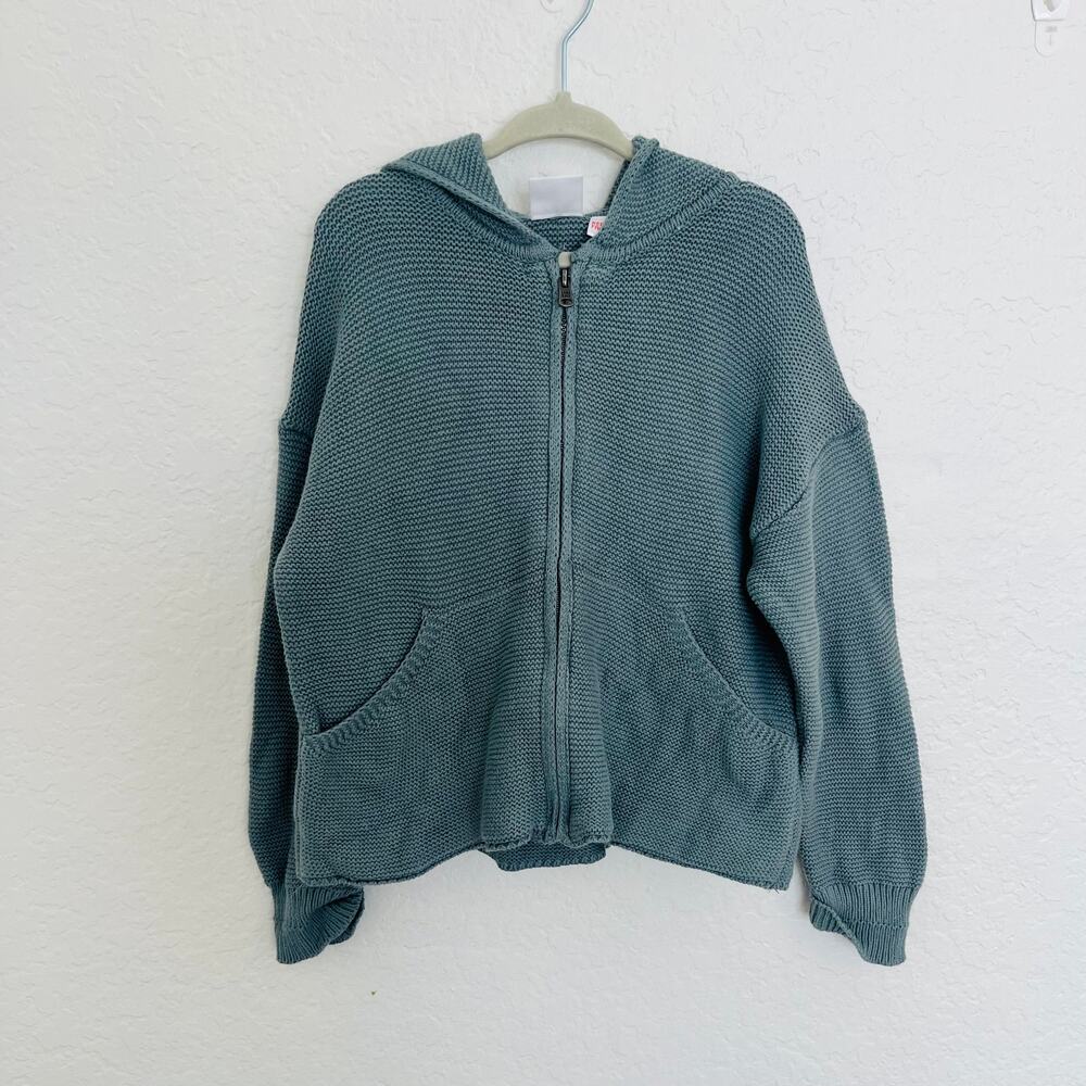 Zara Kids Knit Zip Up Hooded Sweater Size 3-4